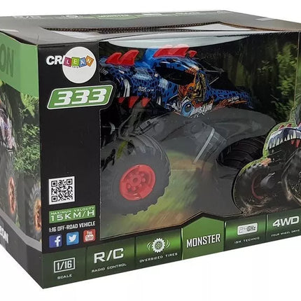 Dinozaurų nuotolinio valdymo visureigis su dideliais ratais 2.4G