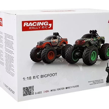 Dideli ratai Bigfoot nuotolinio valdymo pultas 2.4G 1:18 geltonas