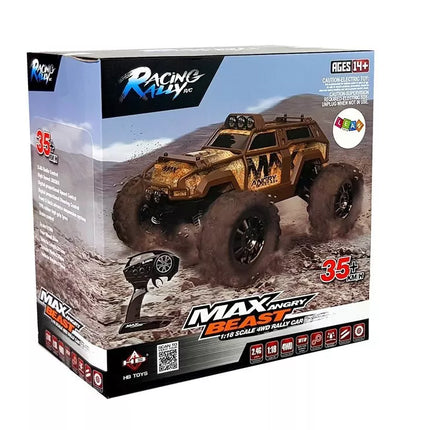 Ralis Nuotoliniu Būdu Valdomas Automobilis Rudas 2.4G 1:18 35 km/h Greičio Valdymas