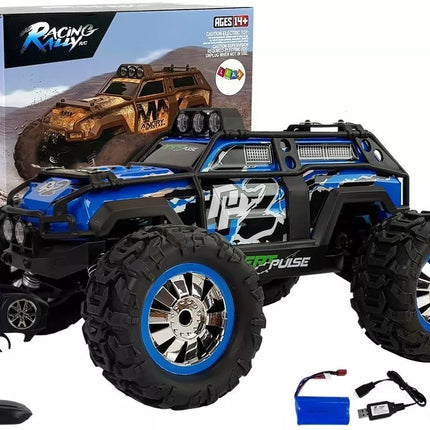 Mėlynas nuotoliniu būdu valdomas ralio automobilis 2.4G 1:18 35km/h
