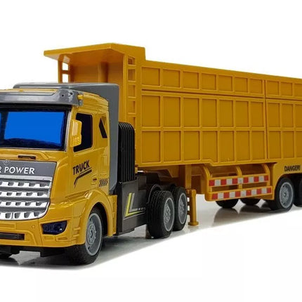 Sunkvežimis su didele priekaba, valdomas nuotoliniu būdu, 27 Mhz, 1:48, geltonas