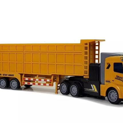 Sunkvežimis su didele priekaba, valdomas nuotoliniu būdu, 27 Mhz, 1:48, geltonas