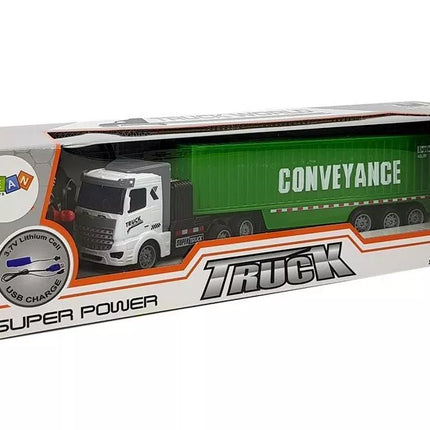 Nuotoliniu būdu valdomas 27 Mhz 1:48 žalios spalvos pristatymo sunkvežimis