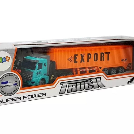 Nuotoliniu būdu valdomas 27 Mhz 1:48 oranžinis pristatymo sunkvežimis