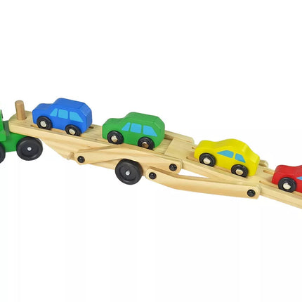 Medinis žalias sunkvežimis su kaladėlėmis