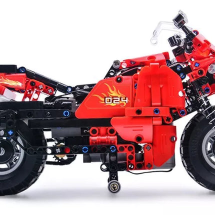 CADA konstruktorių rinkinys, nuotoliniu būdu valdomas motociklas, 2.4G, 484 detalės