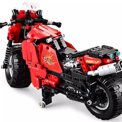 CADA konstruktorių rinkinys, nuotoliniu būdu valdomas motociklas, 2.4G, 484 detalės
