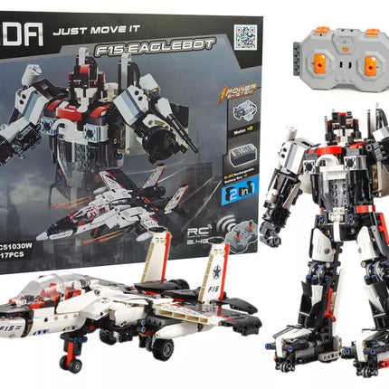 Konstruktorius Robotas Lėktuvas Iš Cada Kaladėlių Nuotoliniu Būdu Valdomas 917 Elementų