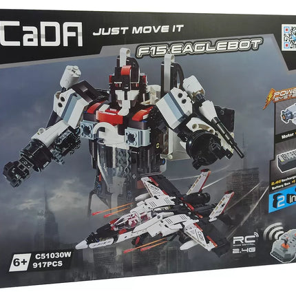 Konstruktorius Robotas Lėktuvas Iš Cada Kaladėlių Nuotoliniu Būdu Valdomas 917 Elementų