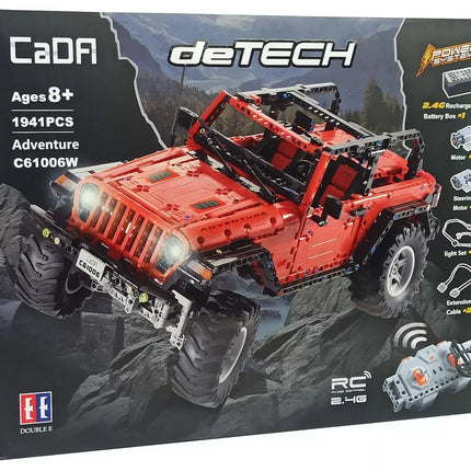 Konstruktorius Automobilis visureigis valdomas nuotoliniu būdu raudonas 1941 elementai