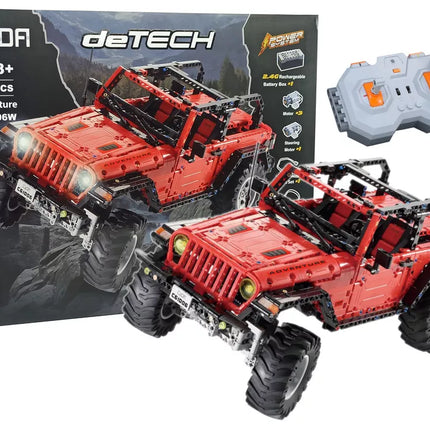 Konstruktorius Automobilis visureigis valdomas nuotoliniu būdu raudonas 1941 elementai