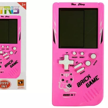 Elektroninis žaidimas Tetris Brick Game rožinis