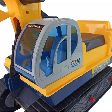 Didelis ekskavatoriaus statybininko šalmas, geltonas