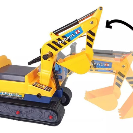 Didelis ekskavatoriaus statybininko šalmas, geltonas