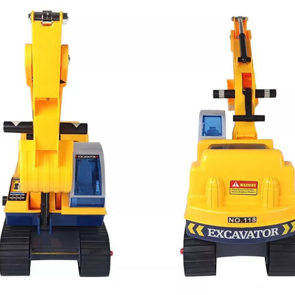 Didelis ekskavatoriaus statybininko šalmas, geltonas