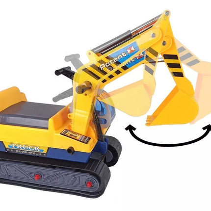 Didelis ekskavatoriaus statybininko šalmas, geltonas