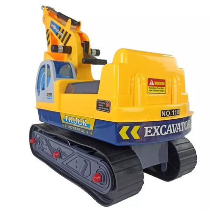 Didelis ekskavatoriaus statybininko šalmas, geltonas