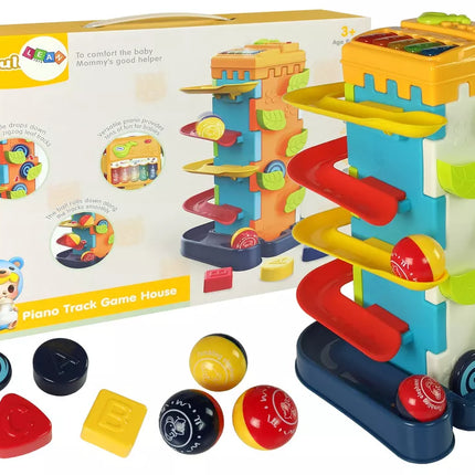 Kamuoliukų trasa, lavinamasis rūšiavimo blokas su pianinu