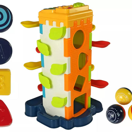 Kamuoliukų trasa, lavinamasis rūšiavimo blokas su pianinu