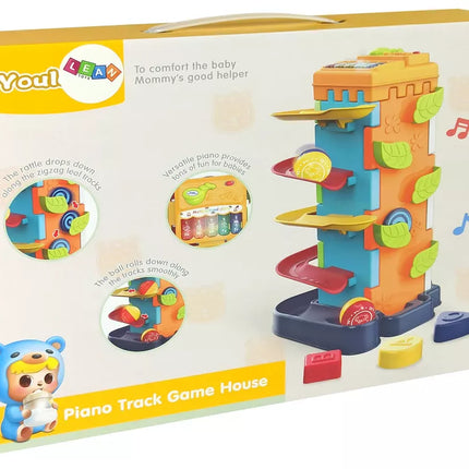 Kamuoliukų trasa, lavinamasis rūšiavimo blokas su pianinu