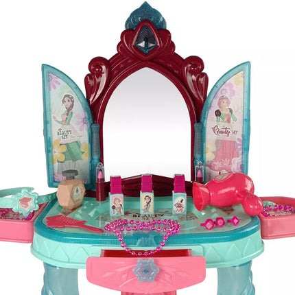 Grožio rinkinys Tualetinis staliukas su veidrodžiu, šviesa, garsu, papuošalais