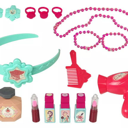 Grožio rinkinys Tualetinis staliukas su veidrodžiu, šviesa, garsu, papuošalais