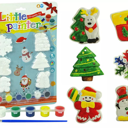 Gipsinių atliejų rinkinys, skirtas dažymui. Kalėdinė eglutė, senis besmegenis