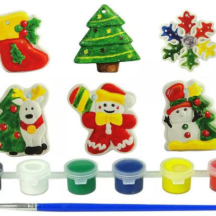 Gipsinių atliejų rinkinys, skirtas dažymui. Kalėdinė eglutė, senis besmegenis