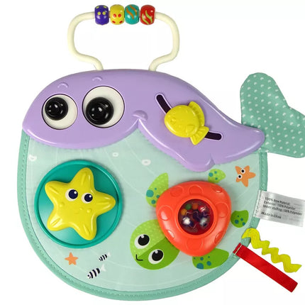 Barškutis kūdikiams „Banginis“ su formų slankikliais ir karoliukais