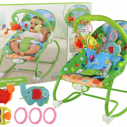 Supama kėdė 2in1 žalia garsai vibracija