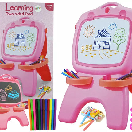 Dvipusė magnetinė kreidos lenta rožiniai šablonai