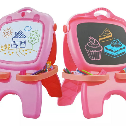 Dvipusė magnetinė kreidos lenta rožiniai šablonai