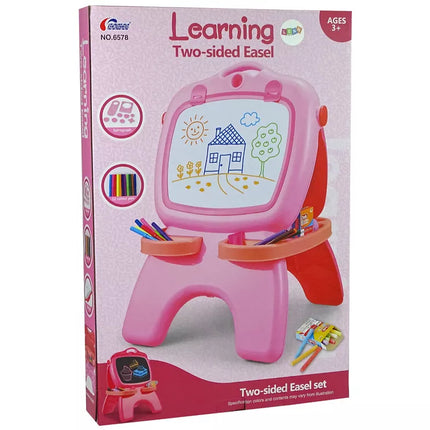 Dvipusė magnetinė kreidos lenta rožiniai šablonai