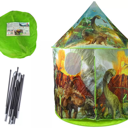 Vaikiška palapinė-namelis Dinozaurai Sodas Žalias