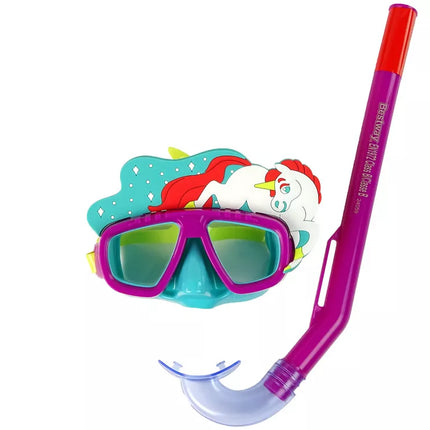 Rožinis Bestway nardymo rinkinys su gyvūnų formos plaukimo ratu 24059