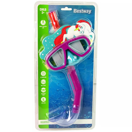 Rožinis Bestway nardymo rinkinys su gyvūnų formos plaukimo ratu 24059