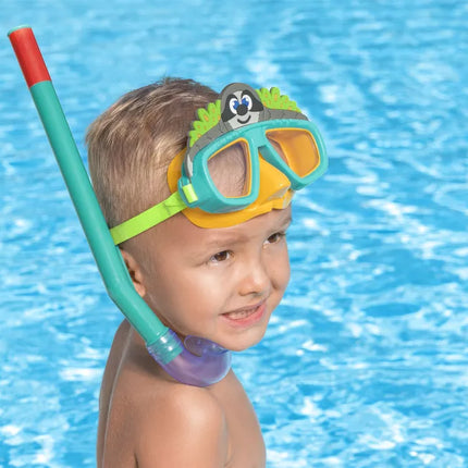 Žalias Bestway 24059 nardymo komplektas su gyvūno formos vamzdeliu