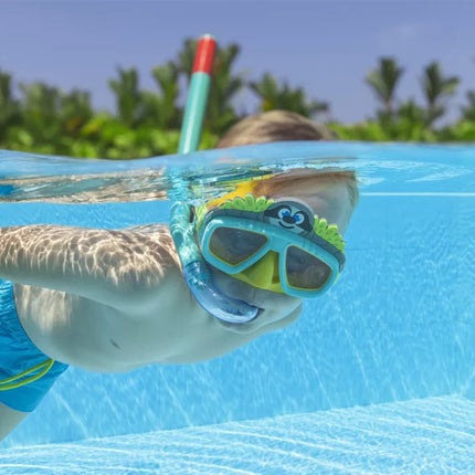 Žalias Bestway 24059 nardymo komplektas su gyvūno formos vamzdeliu