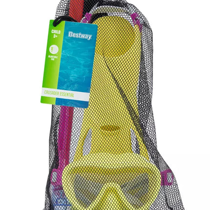 Nardymo rinkinys geltona kaukė, plaukmenys, vamzdelis Bestway 25039