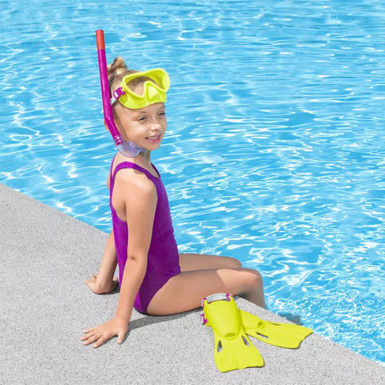 Nardymo rinkinys geltona kaukė, plaukmenys, vamzdelis Bestway 25039