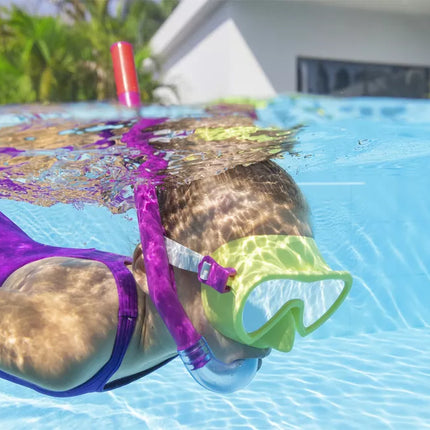 Nardymo rinkinys geltona kaukė, plaukmenys, vamzdelis Bestway 25039