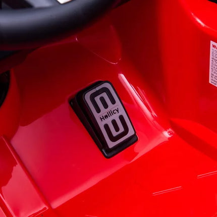 Automobiliukas su baterijomis BMW M5 su platforma tėvams, raudonas, lakuotas