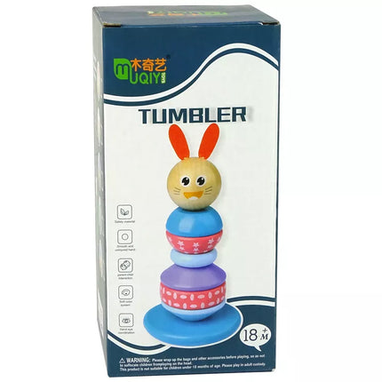 Medinis edukacinis piramidės formos žaislas „Panda Balancing Tower“