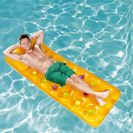 Pripučiamas čiužinys plaukiojimui geltonas 188 x 71 cm Bestway 43014