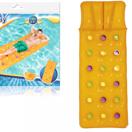 Pripučiamas čiužinys plaukiojimui geltonas 188 x 71 cm Bestway 43014