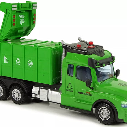 Nuotoliniu būdu valdomas šiukšliavežis Pilot 2.4G Šviesos Garsai Žalias