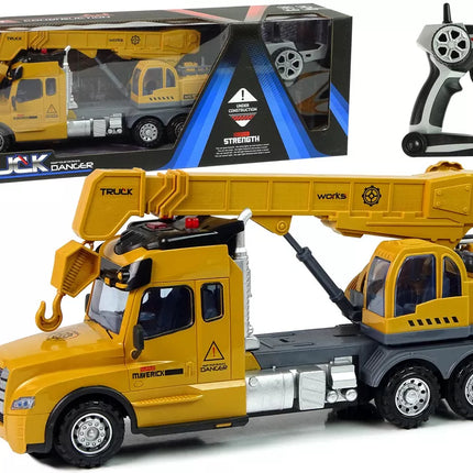 Nuotoliniu būdu valdomas sunkvežimio kranas Pilot 2.4G Šviesos Garsai Geltonas