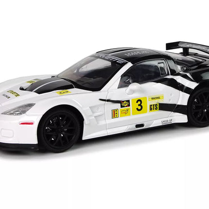 Sportinis lenktyninis automobilis R/C 1:18 Corvette C6.R baltas 2.4 G šviesos
