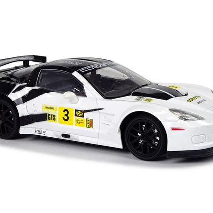 Sportinis lenktyninis automobilis R/C 1:18 Corvette C6.R baltas 2.4 G šviesos