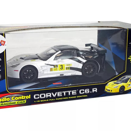 Sportinis lenktyninis automobilis R/C 1:18 Corvette C6.R baltas 2.4 G šviesos